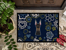 Load image into Gallery viewer, Blue Flowers Doberman Pinscher Doormat - 24x36 Decorative Floor Mat – Indoor/Outdoor Rug with Artistic Flair BB5096JMAT