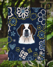 Load image into Gallery viewer, Blue Flowers Saint Bernard Garden Flag - Outdoor Decorative Yard Flag BB5097GF