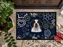 Load image into Gallery viewer, Blue Flowers Saint Bernard Doormat - 18x27 Decorative Floor Mat – Indoor/Outdoor Rug with Artistic Flair BB5097MAT