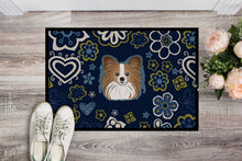 Load image into Gallery viewer, Blue Flowers Papillon Doormat - 18x27 Decorative Floor Mat – Indoor/Outdoor Rug with Artistic Flair BB5099MAT