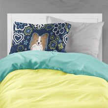 Load image into Gallery viewer, Blue Flowers Papillon Fabric Standard Pillowcase – Artistic Decorative Front, White Back BB5099PILLOWCASE