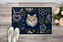 Load image into Gallery viewer, Blue Flowers Chihuahua Doormat - 18x27 Decorative Floor Mat – Indoor/Outdoor Rug with Artistic Flair BB5102MAT