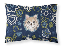 Load image into Gallery viewer, Blue Flowers Chihuahua Fabric Standard Pillowcase – Artistic Decorative Front, White Back BB5102PILLOWCASE