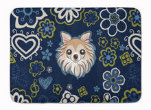 Load image into Gallery viewer, Blue Flowers Chihuahua Machine Washable Memory Foam Mat BB5102RUG