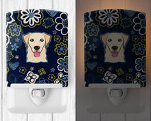 Load image into Gallery viewer, Blue Flowers Golden Retriever Ceramic Night Light BB5103CNL