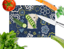Load image into Gallery viewer, Blue Flowers Golden Retriever Glass Cutting Boards – Durable, Decorative Kitchen Art Large BB5103LCB
