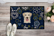 Load image into Gallery viewer, Blue Flowers Golden Retriever Doormat - 18x27 Decorative Floor Mat – Indoor/Outdoor Rug with Artistic Flair BB5103MAT