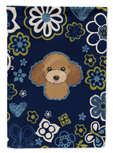 Load image into Gallery viewer, Blue Flowers Chocolate Brown Poodle Garden Flag - Outdoor Decorative Yard Flag BB5107GF