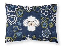 Load image into Gallery viewer, Blue Flowers White Poodle Fabric Standard Pillowcase – Artistic Decorative Front, White Back BB5108PILLOWCASE