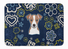 Load image into Gallery viewer, Blue Flowers Jack Russell Terrier Machine Washable Memory Foam Mat BB5111RUG