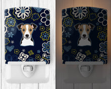 Load image into Gallery viewer, Blue Flowers Jack Russell Terrier Ceramic Night Light BB5112CNL