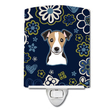 Load image into Gallery viewer, Blue Flowers Jack Russell Terrier Ceramic Night Light BB5112CNL