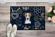 Load image into Gallery viewer, Blue Flowers Jack Russell Terrier Doormat - 24x36 Decorative Floor Mat – Indoor/Outdoor Rug with Artistic Flair BB5112JMAT