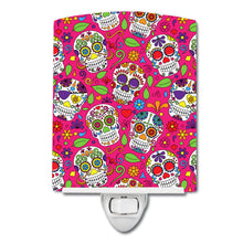 Load image into Gallery viewer, Day of the Dead Pink Ceramic Night Light BB5115CNL