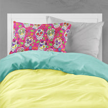 Load image into Gallery viewer, Day of the Dead Pink Fabric Standard Pillowcase – Artistic Decorative Front, White Back BB5115PILLOWCASE
