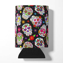 Load image into Gallery viewer, Day of the Dead Black Can or Bottle Hugger BB5116CC