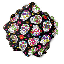 Load image into Gallery viewer, Day of the Dead Black Foam Coaster  BB5116FC