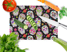 Load image into Gallery viewer, Day of the Dead Black Glass Cutting Boards – Durable, Decorative Kitchen Art Large BB5116LCB