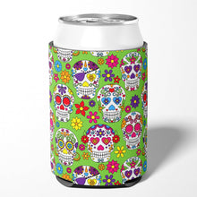 Load image into Gallery viewer, Day of the Dead Green Can or Bottle Hugger BB5117CC