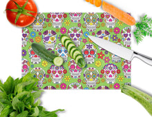 Load image into Gallery viewer, Day of the Dead Green Glass Cutting Boards – Durable, Decorative Kitchen Art Large BB5117LCB