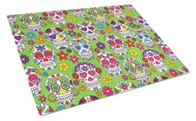 Load image into Gallery viewer, Day of the Dead Green Glass Cutting Boards – Durable, Decorative Kitchen Art Large BB5117LCB