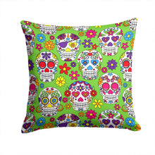 Load image into Gallery viewer, Day of the Dead Green Throw Pillow - 14x14 Decorative Pillow – Art for Your Home &amp; Patio BB5117PW1414
