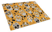 Load image into Gallery viewer, Day of the Dead Orange Glass Cutting Boards – Durable, Decorative Kitchen Art Large BB5118LCB