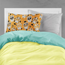 Load image into Gallery viewer, Day of the Dead Orange Fabric Standard Pillowcase – Artistic Decorative Front, White Back BB5118PILLOWCASE