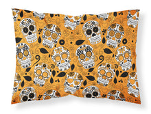Load image into Gallery viewer, Day of the Dead Orange Fabric Standard Pillowcase – Artistic Decorative Front, White Back BB5118PILLOWCASE