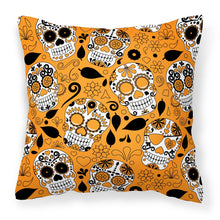 Load image into Gallery viewer, Day of the Dead Orange Fabric Decorative Pillow BB5118PW1818