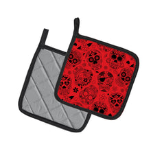 Load image into Gallery viewer, Day of the Dead Orange Pot Holders - Set of 2 - Heat-Resistant Kitchen Essentials BB5119PTHD