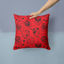 Load image into Gallery viewer, Day of the Dead Orange Throw Pillow - 14x14 Decorative Pillow – Art for Your Home &amp; Patio BB5119PW1414