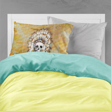 Load image into Gallery viewer, Day of the Dead Indian Skull Fabric Standard Pillowcase – Artistic Decorative Front, White Back BB5121PILLOWCASE