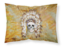 Load image into Gallery viewer, Day of the Dead Indian Skull Fabric Standard Pillowcase – Artistic Decorative Front, White Back BB5121PILLOWCASE