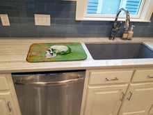 Load image into Gallery viewer, Day of the Dead Green Skull Dish Drying Mat – Absorbent, Artistic Kitchen Essentials BB5122DDM