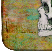 Load image into Gallery viewer, Day of the Dead Green Skull Dish Drying Mat – Absorbent, Artistic Kitchen Essentials BB5122DDM