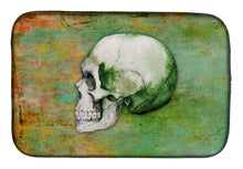 Load image into Gallery viewer, Day of the Dead Green Skull Dish Drying Mat – Absorbent, Artistic Kitchen Essentials BB5122DDM