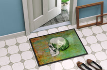 Load image into Gallery viewer, Day of the Dead Green Skull Doormat - 24x36 Decorative Floor Mat – Indoor/Outdoor Rug with Artistic Flair BB5122JMAT
