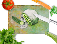 Load image into Gallery viewer, Day of the Dead Green Skull Glass Cutting Boards – Durable, Decorative Kitchen Art Large BB5122LCB