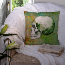 Load image into Gallery viewer, Day of the Dead Green Skull Throw Pillow - 14x14 Decorative Pillow – Art for Your Home &amp; Patio BB5122PW1414