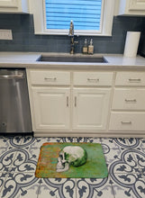 Load image into Gallery viewer, Day of the Dead Green Skull Machine Washable Memory Foam Mat BB5122RUG
