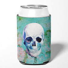 Load image into Gallery viewer, Day of the Dead Teal Skull Can or Bottle Hugger BB5123CC