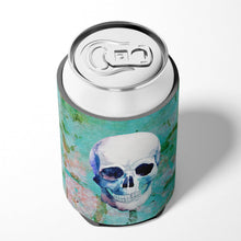 Load image into Gallery viewer, Day of the Dead Teal Skull Can or Bottle Hugger BB5123CC