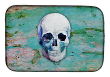 Load image into Gallery viewer, Day of the Dead Teal Skull Dish Drying Mat – Absorbent, Artistic Kitchen Essentials BB5123DDM