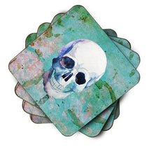 Load image into Gallery viewer, Day of the Dead Teal Skull Foam Coaster  BB5123FC