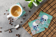 Load image into Gallery viewer, Day of the Dead Teal Skull Foam Coaster  BB5123FC