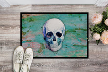 Load image into Gallery viewer, Day of the Dead Teal Skull Doormat - 24x36 Decorative Floor Mat – Indoor/Outdoor Rug with Artistic Flair BB5123JMAT