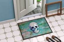 Load image into Gallery viewer, Day of the Dead Teal Skull Doormat - 24x36 Decorative Floor Mat – Indoor/Outdoor Rug with Artistic Flair BB5123JMAT