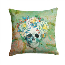 Load image into Gallery viewer, Day of the Dead Skull with Flowers Throw Pillow - 14x14 Decorative Pillow – Art for Your Home &amp; Patio BB5124PW1414