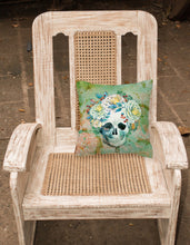 Load image into Gallery viewer, Day of the Dead Skull with Flowers Fabric Decorative Pillow BB5124PW1818
